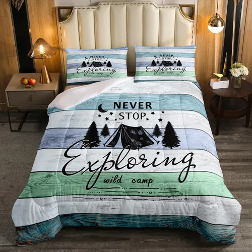 Miniatura 15 de Juego de edredón de camper tamaño matrimonial, edredón acolchado para adolescentes y niños, juego de ropa de cama rústica de granja para niños
