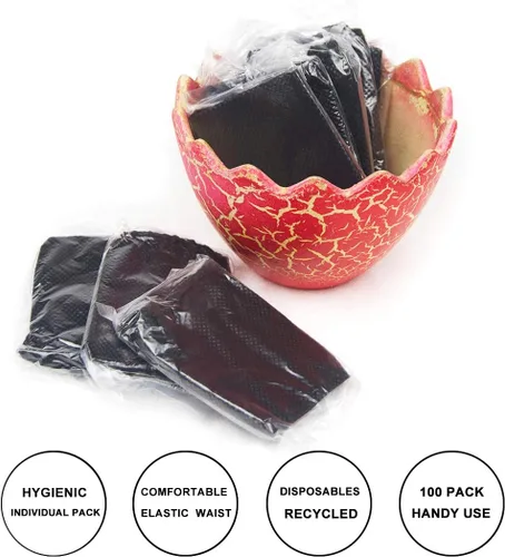 Miniatura 3 de Paquete de 100 tangas desechables para bronceado esterilizante, envueltas individualmente, color negro, Negro