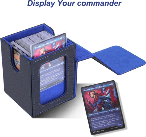 Miniatura 2 de AFIING MTG Caja de Mazo para Commander Display, Caja de Cartas que Cabe 100 Cartas con Doble Funda, Caja de Almacenamiento Magic Commander TCG con 2