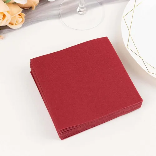 Miniatura 2 de Efavormart - Paquete de 20 servilletas de papel Airlaid suaves de lino de color burdeos, altamente absorbentes, desechables Borgoña