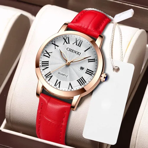 Miniatura 7 de Tiong Reloj casual de las señoras de la moda, reloj impermeable del cuarzo de la correa de cuero