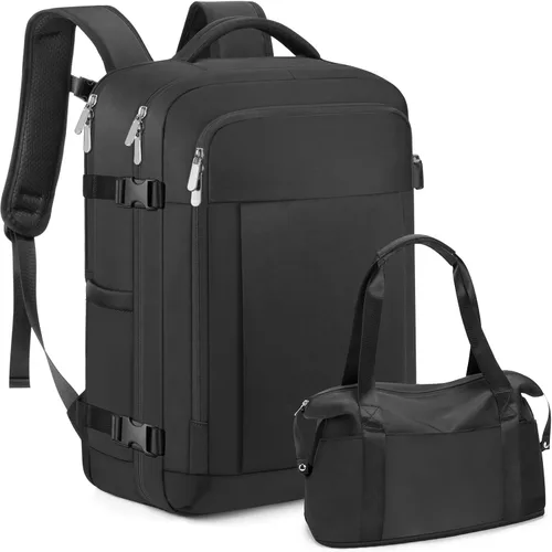 Miniatura 7 de RDTGO Mochila de viaje para mujer, bolsa de viaje para artículos personales para laptop de 17 pulgadas, mochila de mano aprobada por vuelo, mochila