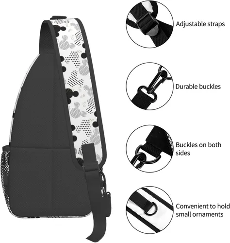Miniatura 4 de BXXNOS Mochila bandolera de dibujos animados, mochila cruzada de viaje, senderismo, bolsa de pecho, mochila de día para mujeres y hombres, Clásico