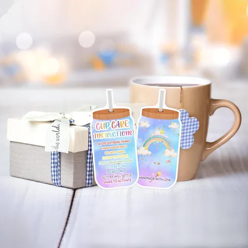 Miniatura 2 de 270 piezas de instrucciones de cuidado de vasos de vaso, tarjetas de embalaje Instrucciones de dirección del cliente, suministros de inserción