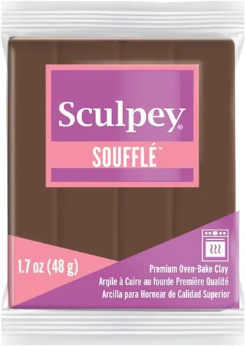 Sculpey Soufflé Polímero Horno Horno Arcilla, Marrón Vaquero, No Tóxica, Barra de 1.7 oz. Ideal para la fabricación de joyas, vacaciones, bricolaje,