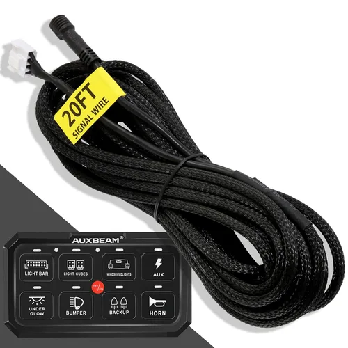 Miniatura 6 de Auxbeam Extensión de arnés de cableado de 8 pines de 3.94 pies para panel de interruptor Auxbeam de 6 vías BC60, controlador de interruptor GC60
