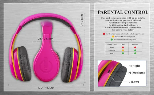 Miniatura 5 de eKids Auriculares para niños, sonido estéreo, cable Jack de 0.138 in, auriculares con cable para niños, sin enredos, control de volumen, auriculares