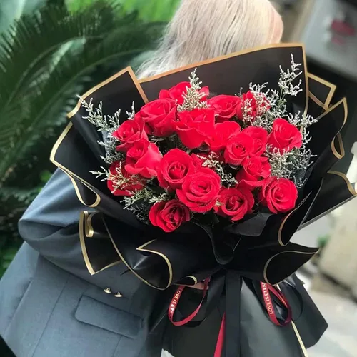 Miniatura 9 de Tenare Juego de papel de regalo de flores y cinta, 36 hojas de papel de regalo de ramo con cinta de satén de doble cara de 50 yardas para regalo