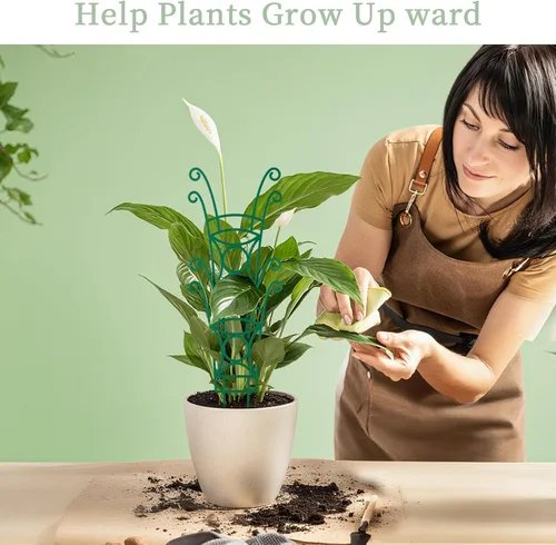 Miniatura 6 de Paquete de 4 enrejados apilables para plantas trepadoras, enrejado de jardín para interiores y exteriores, soporte para plantas de hiedra, hoya