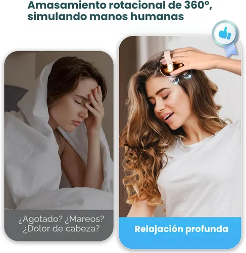 Miniatura 2 de arboleaf Masajeador Eléctrico para el Cuero Cabelludo, Masajeador de Cabeza, Alivio del Estrés del Cuero Cabelludo, 5 en 1 Amasado, 128 Nodos