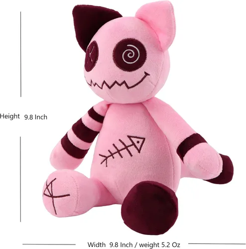 Miniatura 3 de Gato de peluche de estilo gótico, juguetes de peluche de zombis, muñeca de felpa suave de gato, adorable regalo de animal tapado para niños