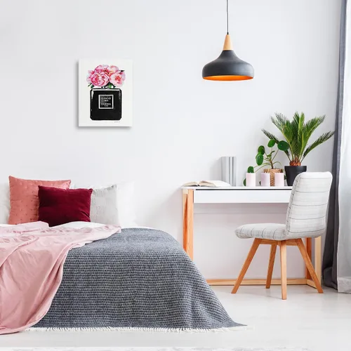 Miniatura 3 de Stupell Industries agp-106 - Arte de pared Glam con diseño de botella de perfume y peonía negra, 16 x 20 pulgadas, lienzo envuelto en galería