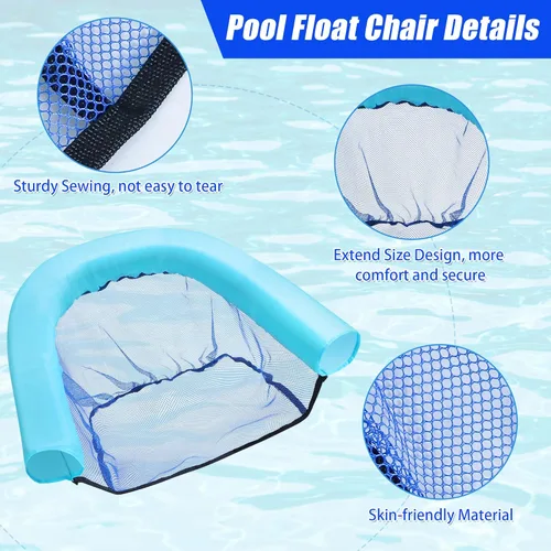 Miniatura 4 de Paquete de 2 sillas flotantes de malla para adultos, silla flotante de piscina, flotadores para accesorios de piscina y juguetes acuáticos