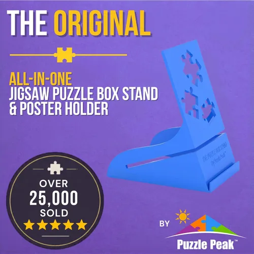 Miniatura 2 de Caja de rompecabezas todo en uno y soporte para póster de rompecabezas para todos los rompecabezas, color azul