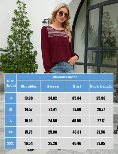 Miniatura 6 de LOMON Blusas de verano para mujer, de manga corta, estilo bohemio, bordado, informal, de algodón
