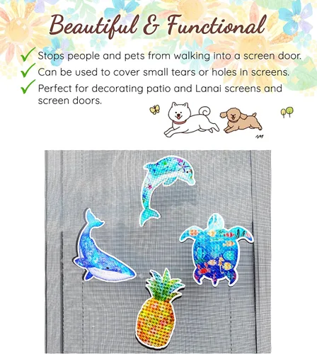 Miniatura 5 de Imanes holográficos de piña (3 pulgadas de ancho x 6 pulgadas de alto) con temática tropical para Lanai Screen Patio Door Hawaii decoración del hogar
