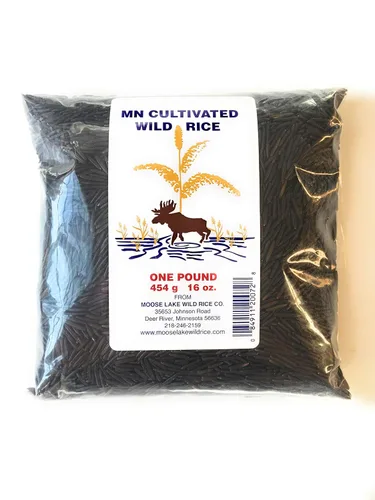 Alce Lake Wild Rice - Arroz negro silvestre cultivado en Minnesota con recetas - Arroz silvestre cosechado a mano - 16 onzas