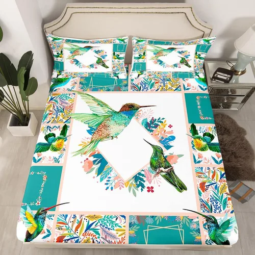 Miniatura 25 de Sábana bajera de galaxia tamaño individual, juego de ropa de cama con purpurina degradado para niños, niñas, niños y mujeres, decoración