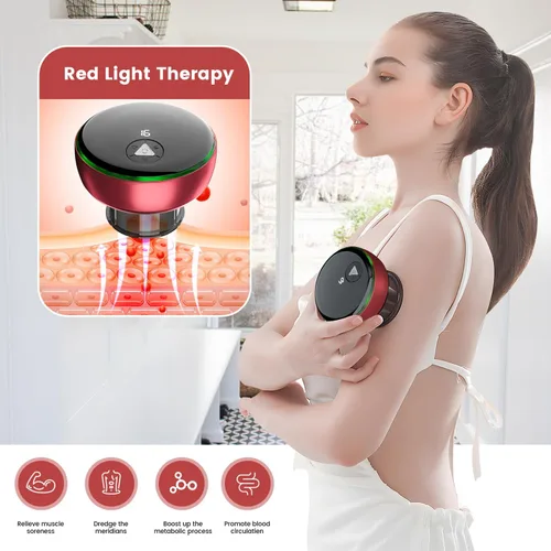 Miniatura 5 de Juego de terapia de ventosas eléctricas inteligentes con luz roja, dispositivo inteligente de ventosas dinámicas, masajeador de celulitis 4 en 1