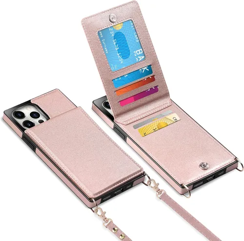 Miniatura 27 de Vofolen Funda para iPhone 11 con tarjetero con bloqueo RFID, correa ajustable, cierre magnético, resistente, a prueba de golpes, funda protectora