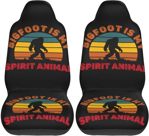Miniatura 20 de Alien and Bigfoot - Funda de asiento delantero de automóvil para hombres y mujeres, 2 piezas, fundas de asiento automotriz para automóviles, SUV
