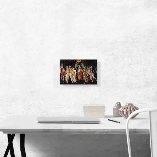 Miniatura 2 de ARTCANVAS Sandro Botticelli - Lienzo decorativo de la alegoría de la primavera de 1482 de La Primavera de 1482 con marco estirado, póster con imagen
