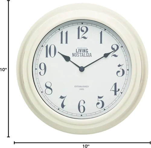 Miniatura 5 de KitchenCraft Living Nostalgia - Reloj de pared analógico, color crema antiguo, 10.0 in (10 pulgadas)