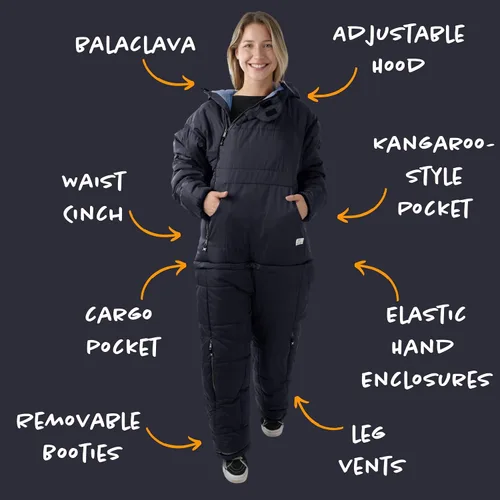 Miniatura 3 de Selk'bag SWYTCH - Saco de dormir y chaqueta original vestible Diseño convertible 2 en 1, resistente al agua, ecológico para acampada, senderismo