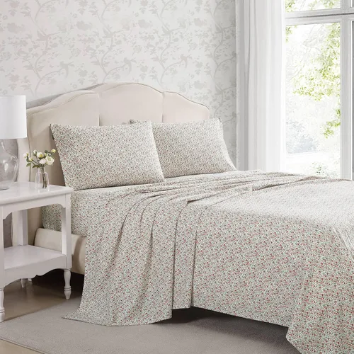 Miniatura 2 de Laura Ashley - Sábanas King, Juego de Ropa de Cama de Percal de Algodón, Ligero y Transpirable para el Hogar (Emogene Naranja Quemado, King)