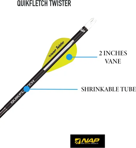 Miniatura 3 de New Archery Products Quikfletch Twister 2" 3-Paletas estabilizadoras para mayor precisión de flechas de arco compuesto y pernos de ballesta – 6