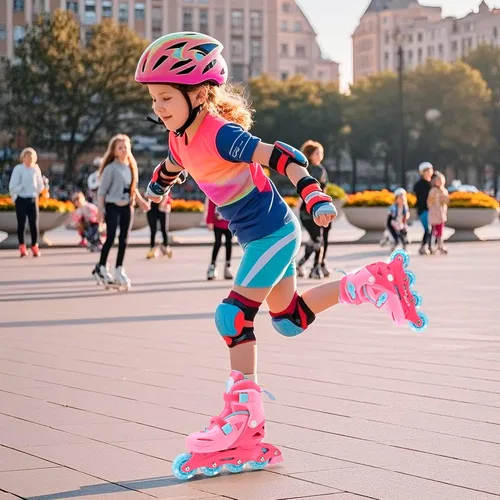 Miniatura 5 de 2PM SPORTS Patines en línea para niños y niñas de 4 a 8, 6 a 12 años, con ruedas iluminadas, cuchillas ajustables para niños y jóvenes principiantes