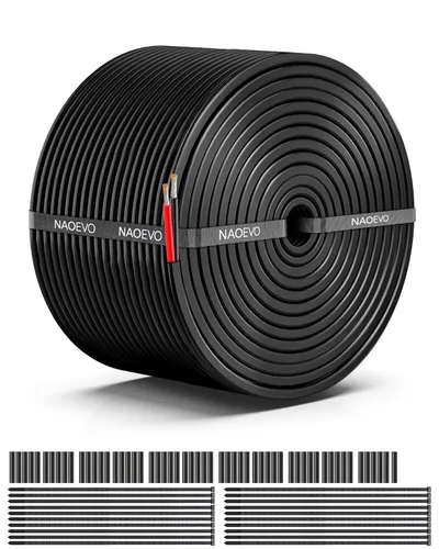 Miniatura 25 de NAOEVO Cable eléctrico de calibre 10, 2 conductores, cable de PVC trenzado de 10 AWG, bajo voltaje de 12 V/cobre estañado/cable flexible