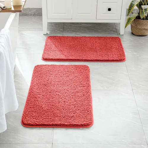 Miniatura 85 de MIULEE Juego de 2 alfombras de baño antideslizantes peludas extra gruesas y suaves, alfombrillas de baño de microfibra suave absorbente de agua