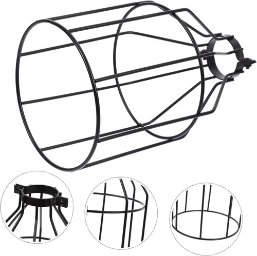 Miniatura 9 de Beaupretty Lámpara industrial jaula de alambre de hierro bombilla jaula ventilador de techo pantallas de luz lámpara industrial lámpara jaula