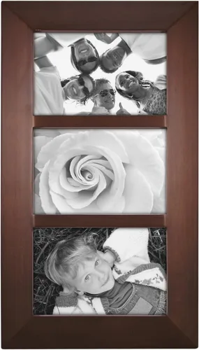Miniatura 6 de Malden International Designs - Marco de foto tipo collage biselados de madera de nogal para 3 fotos de 4 x 6".