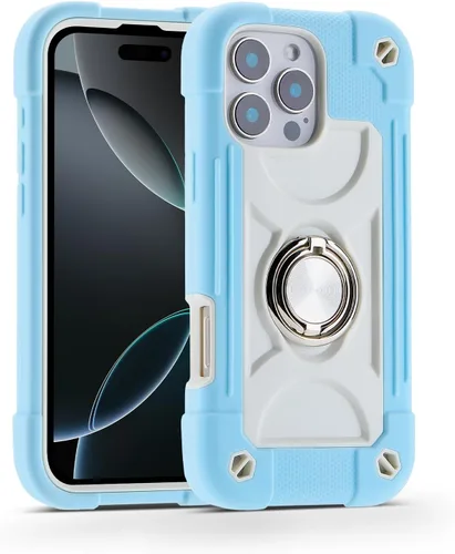 Miniatura 22 de MARKILL Funda compatible con iPhone 15 de 6.1 pulgadas con soporte integrado, [grado militar resistente de cuerpo completo] protección contra Rosa