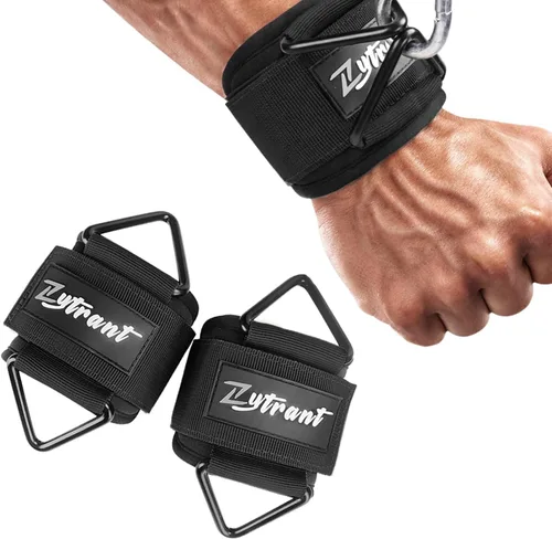 Miniatura 9 de Wrist Cuffs for Cables Gym, Lifting Cuffs Wrist Straps for Cable Machines Strength Training Equipment Negro