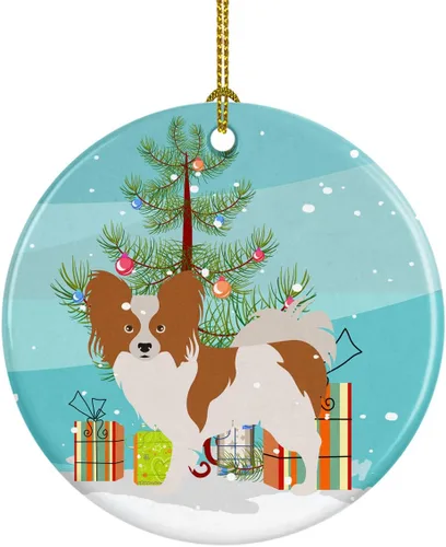 Miniatura 65 de Caroline's Treasures American Toy Fox Terrier - Adorno de cerámica de Navidad para colgar en el árbol de Navidad, decoración para el hogar, Navidad