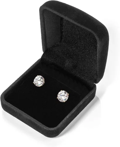 Miniatura 7 de Aretes de oro macizo de 14 quilates Redondos, peras, ovalados, cojín, esmeralda, princesa y corazón Postes de rosca 0.50 a 4.0 CTW Con caja