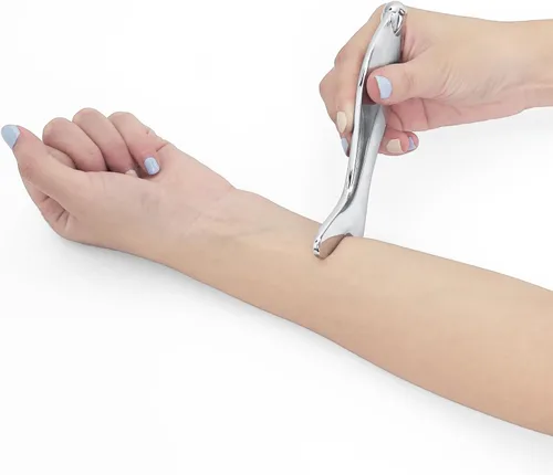 Miniatura 5 de Herramienta de terapia de masaje corporal Gua Sha, Rodillo de masaje facial, Aplicador de rodillo de crema de ojos, Gua Sha facial de acero