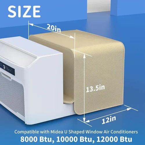 Miniatura 2 de Air Jade Cubierta de aire acondicionado para ventana, compatible con unidad de aire acondicionado en forma de U Midea, resistente al agua
