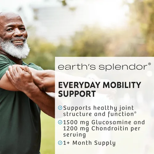 Miniatura 3 de Earth's Splendor Glucosamina HCI 1500 mg de sulfato de condroitina 1200 mg Suplemento para hombres y mujeres, apoya la salud de las articulaciones