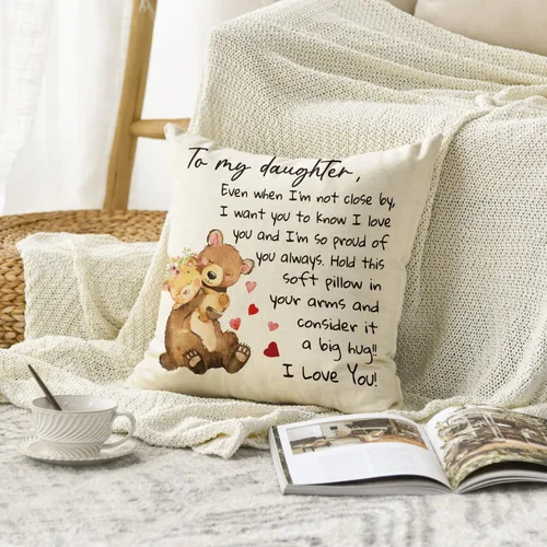 Miniatura 2 de AVOIN colorlife Funda de almohada con texto en inglés «To My Daughter», 16 x 16 pulgadas, regalo de Navidad, para damas, niñas, cumpleaños, de mamá
