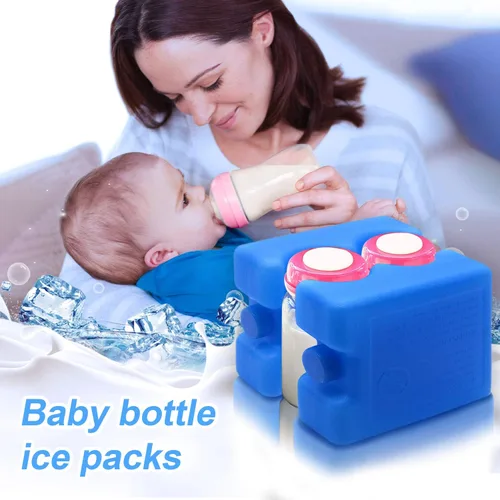 Miniatura 2 de JMEXSUSS Paquetes de hielo reutilizables para almacenamiento de leche materna, bolsa enfriadora, desayuno, almuerzo, biberones (paquete de 2)