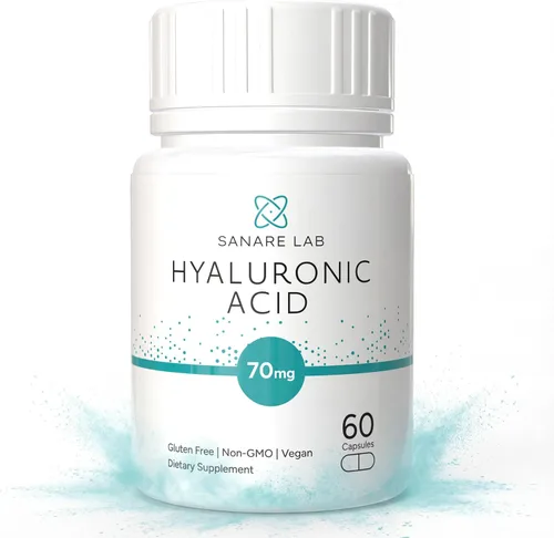 Ácido hialurónico 70 mg – 60 cápsulas veganas | Apoya la movilidad de las articulaciones, hidratación de la piel y amortiguación de tejidos | Sin