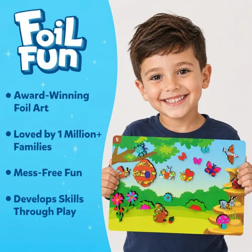 Miniatura 2 de Skillmatics Foil Fun - insectos y mariposas, arte sin desorden para niños, kits y suministros de manualidades, actividad creativa de bricolaje