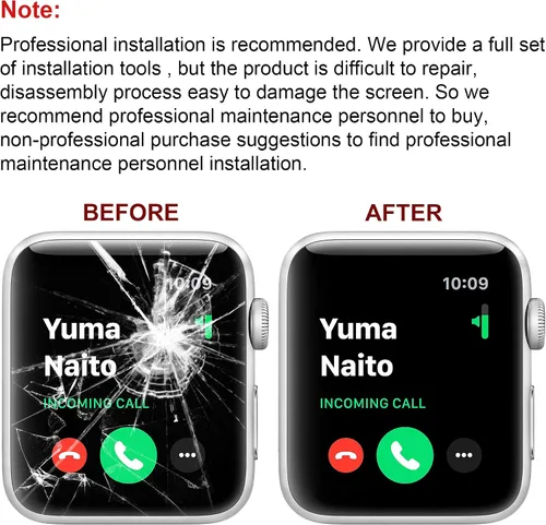 Miniatura 5 de Reemplazo de lente de panel exterior de vidrio de pantalla frontal compatible con Apple Watch Series 4 de 1.732 pulgadas y Series 5 de 1.732