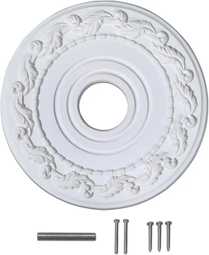 Miniatura 2 de EIFHYT Medallón de techo de poliuretano moldeado para lámparas y ventiladores de techo, 16 pulgadas de diámetro exterior x 4 pulgadas de diámetro