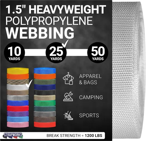 Miniatura 52 de Strapworks Heavyweight Polypropylene Webbing - Heavy Duty Poly Strapping for Outdoor DIY Gear Repair, 1.5 Inches