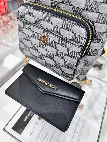 Miniatura 3 de Michael Kors Maisie XS 2IN1 Mochila Cartera Bolso Jacquard Cuero Negro